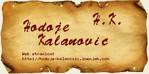 Hodoje Kalanović vizit kartica